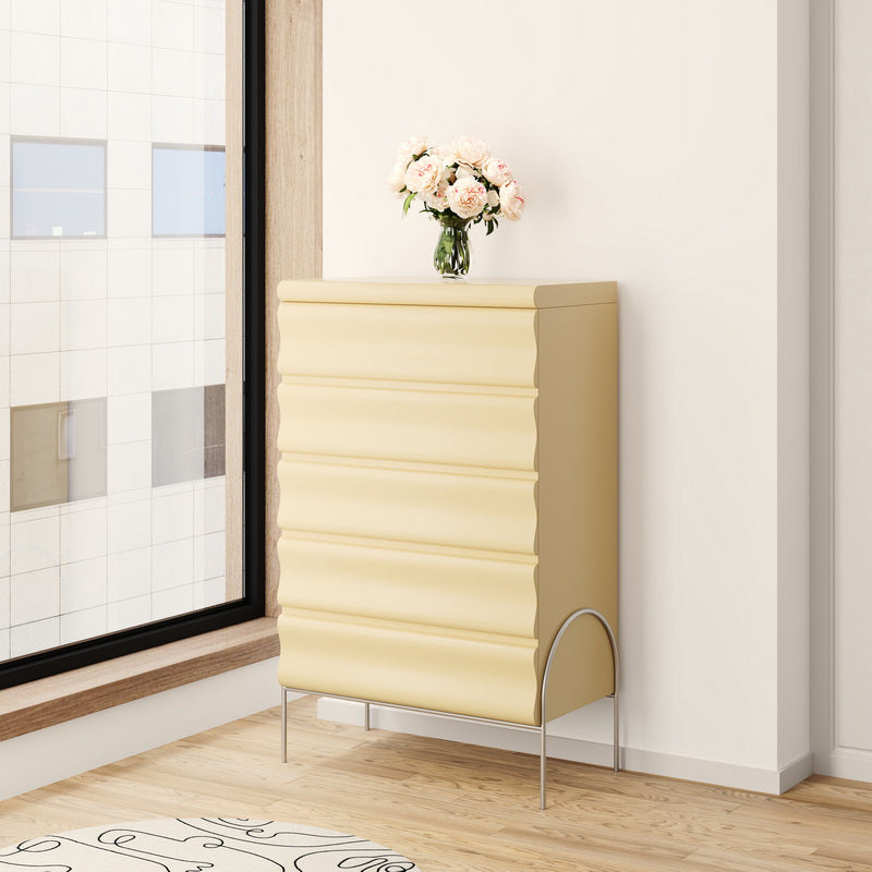 Contemporary Dresser Wooden Storage Chest Dresser with 5 Drawers