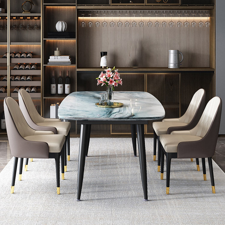 Rectangle Dining Site Table Contemporary 4 Legs Dining Room Table