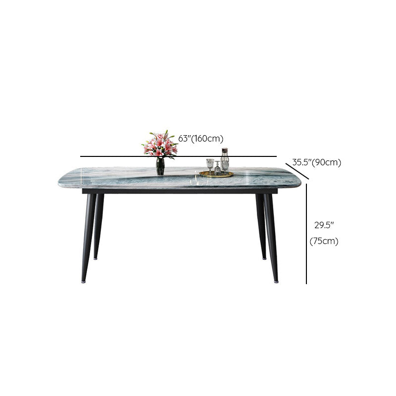 Rectangle Dining Site Table Contemporary 4 Legs Dining Room Table