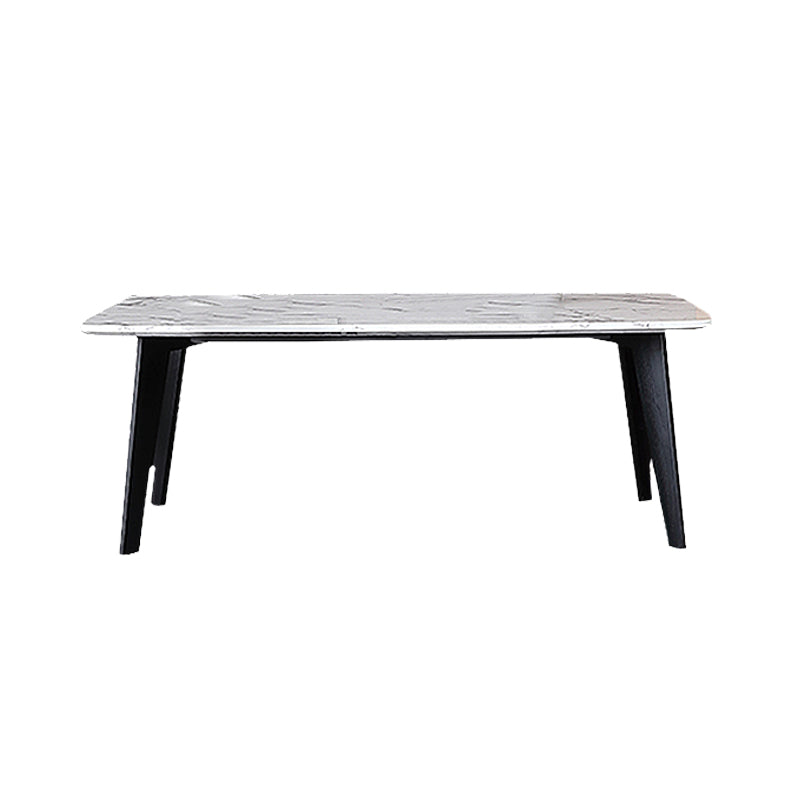 White and Black Dinner Room Kitchen Table Rectangle Dining Site Table