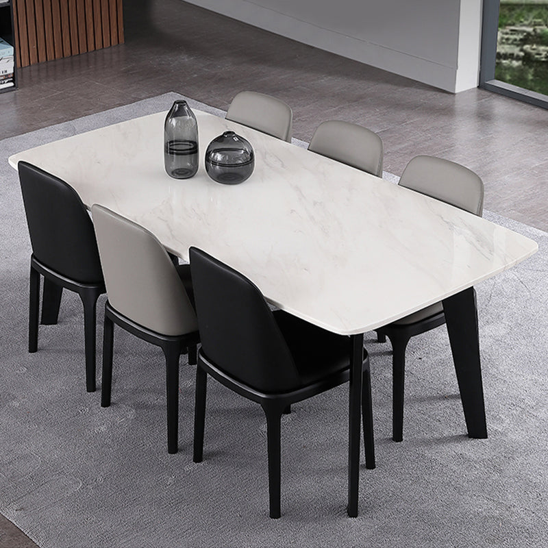 White and Black Dinner Room Kitchen Table Rectangle Dining Site Table