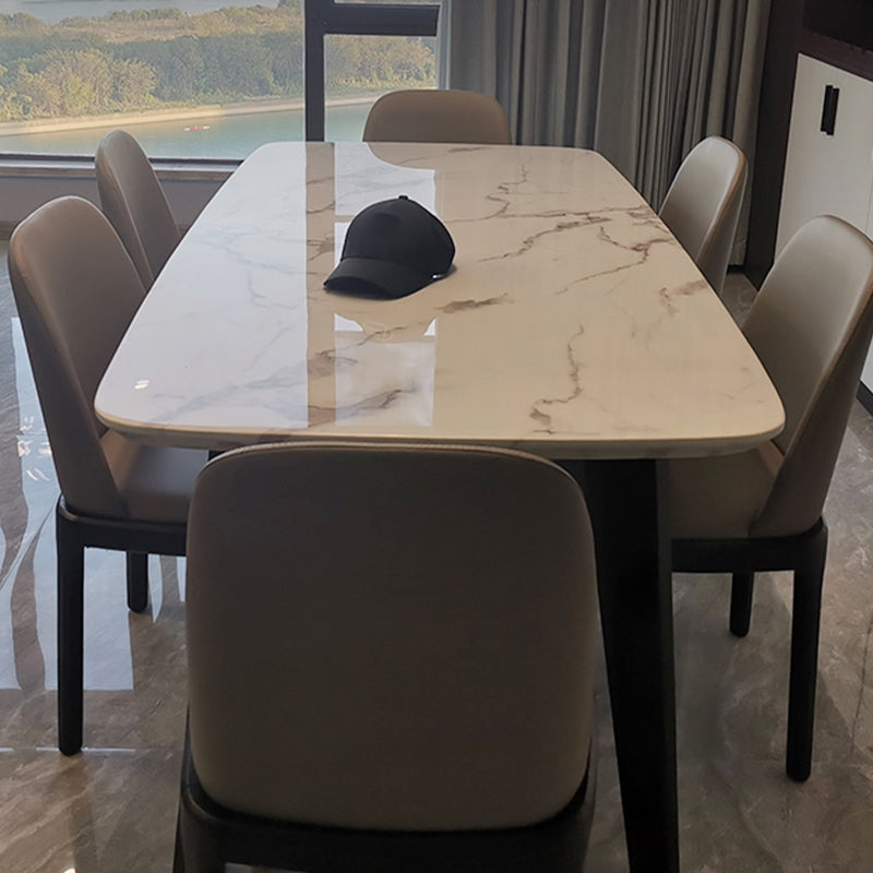 White and Black Dinner Room Kitchen Table Rectangle Dining Site Table