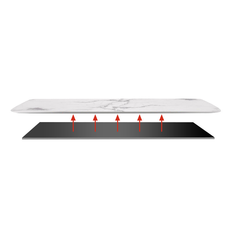 White and Black Dinner Room Kitchen Table Rectangle Dining Site Table