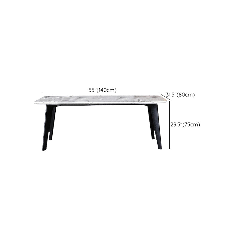 White and Black Dinner Room Kitchen Table Rectangle Dining Site Table