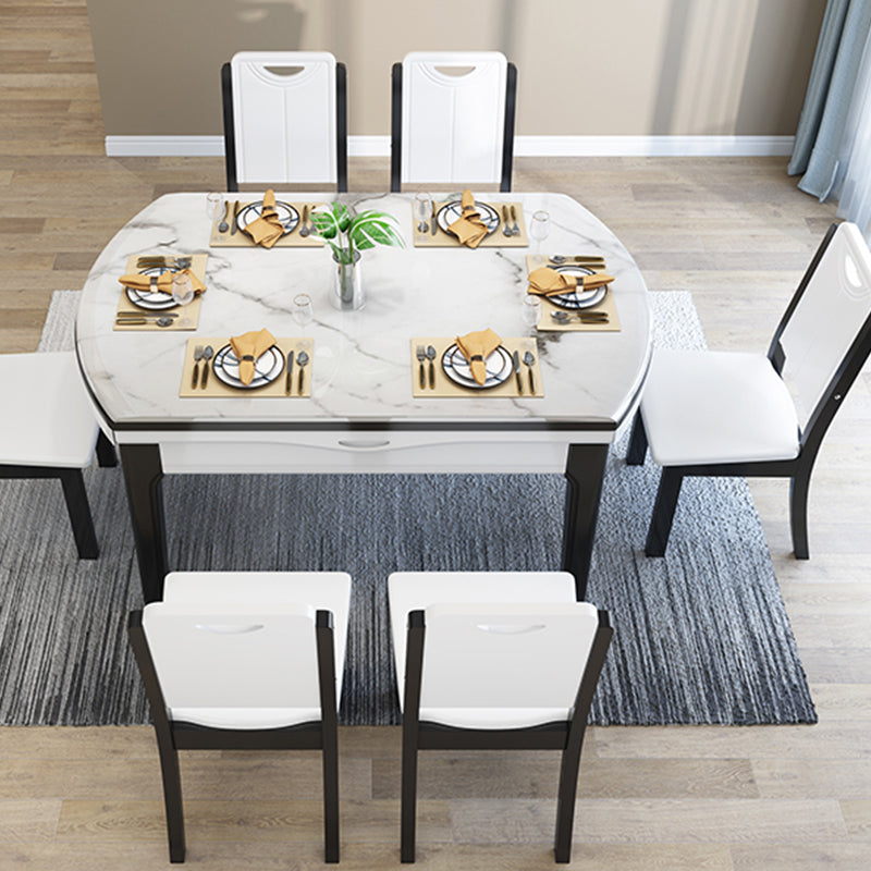 Drop-Leaf Dining Site Table Contemporary 4 Legs Dining Room Table