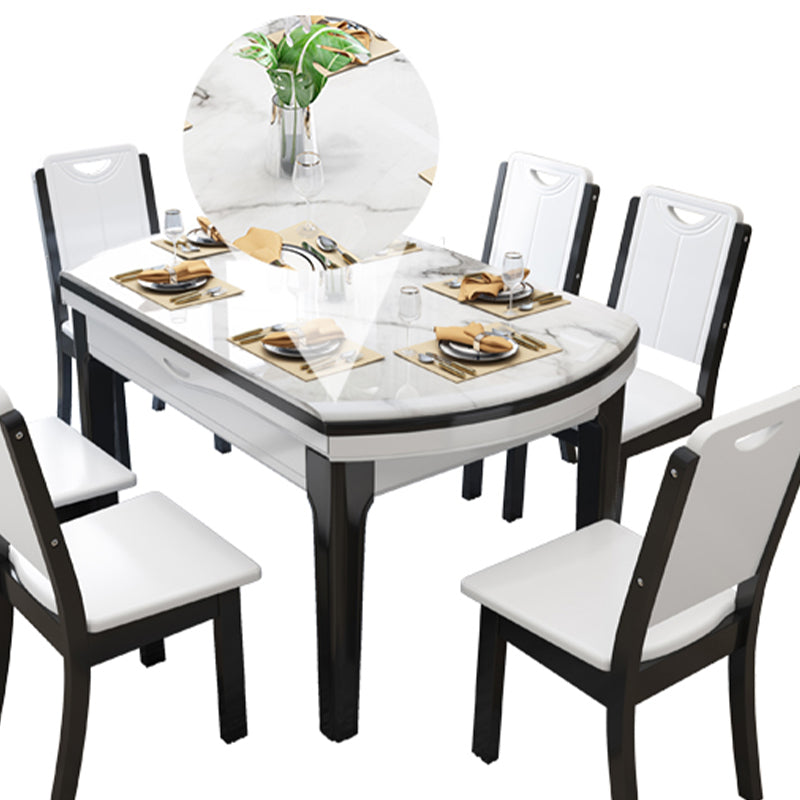 Drop-Leaf Dining Site Table Contemporary 4 Legs Dining Room Table