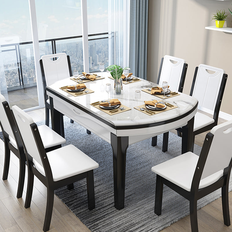 Drop-Leaf Dining Site Table Contemporary 4 Legs Dining Room Table