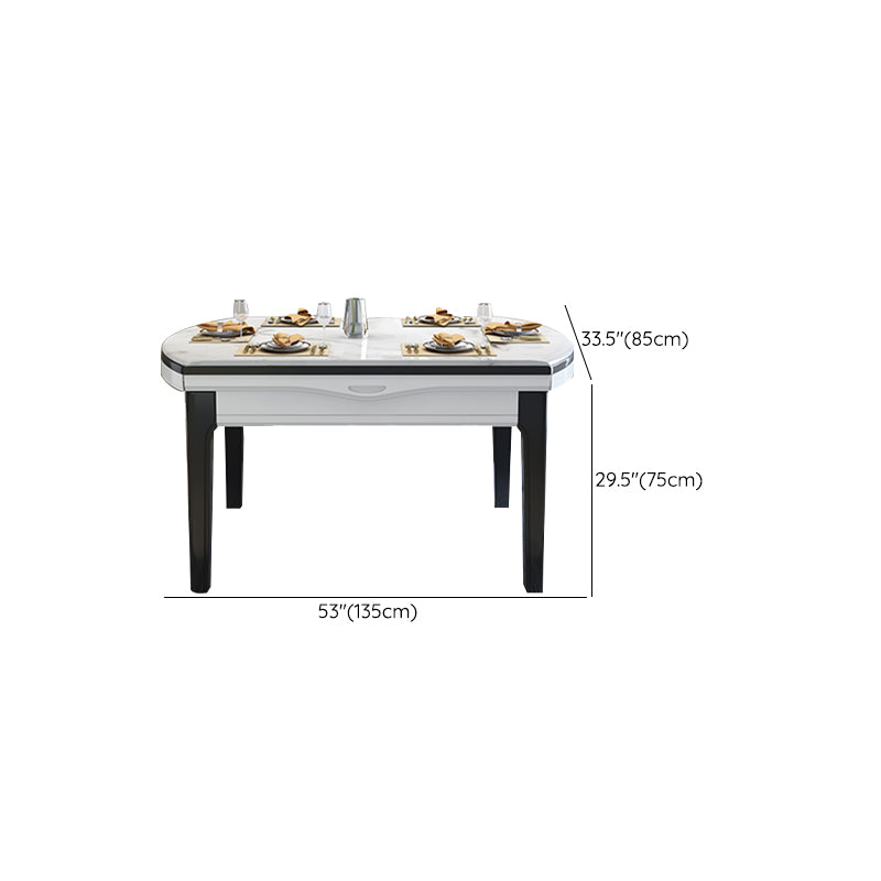 Drop-Leaf Dining Site Table Contemporary 4 Legs Dining Room Table