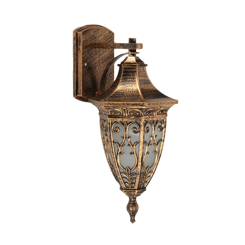 Lampada di funce a forma di urna di campagna in ottone in ottone per esterno