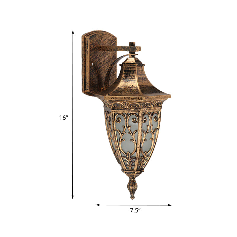 Lampada di funce a forma di urna di campagna in ottone in ottone per esterno