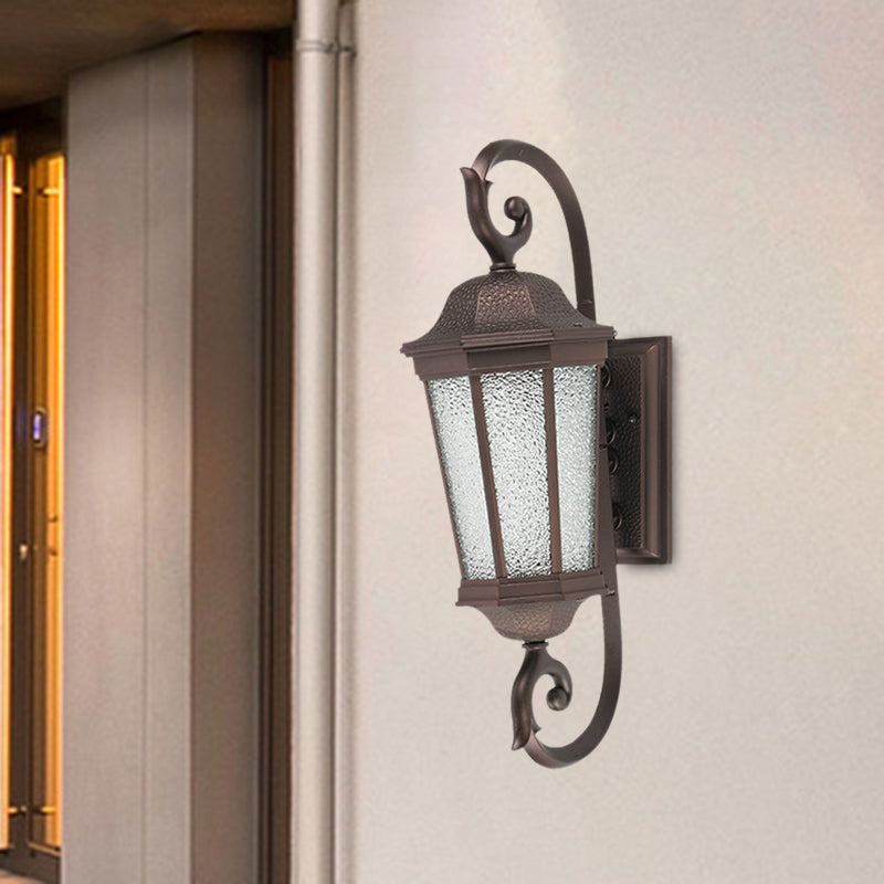 1 Bulb Wall Sconce Light Rustic Aniseed Water Glass Wall Mount Lamp Fixture in Dark Coffee