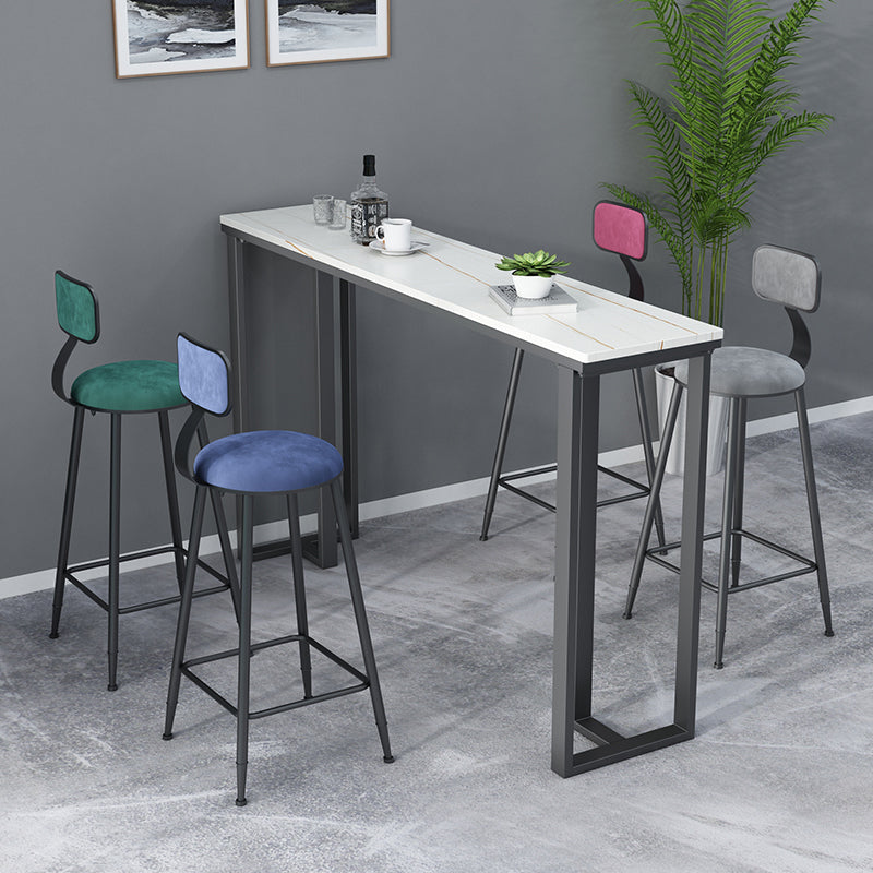 Metal Barstools Glam Armless Bar Stools with Black Metal Base