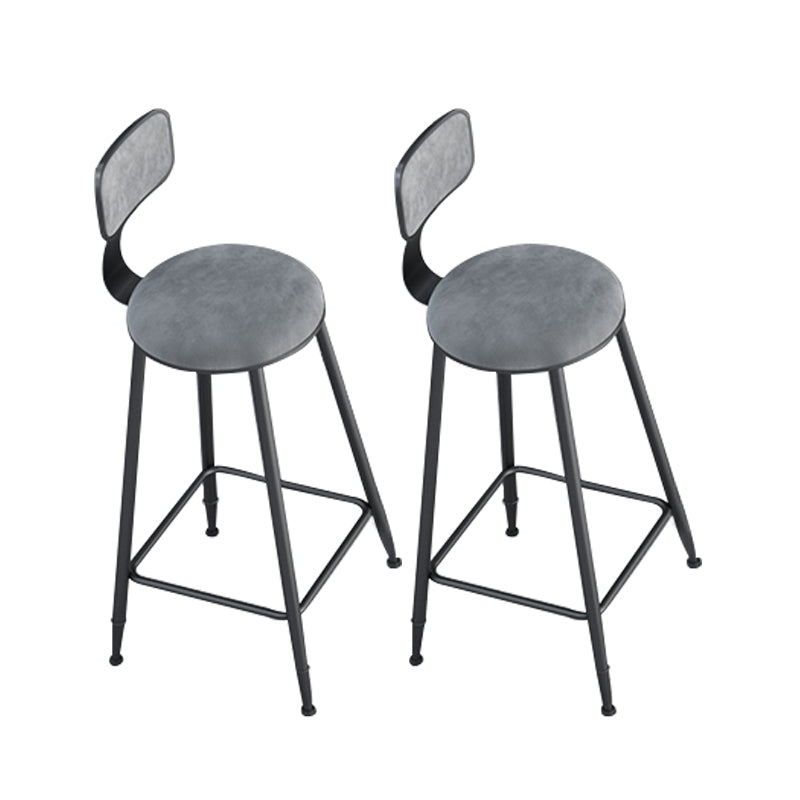 Metal Barstools Glam Armless Bar Stools with Black Metal Base