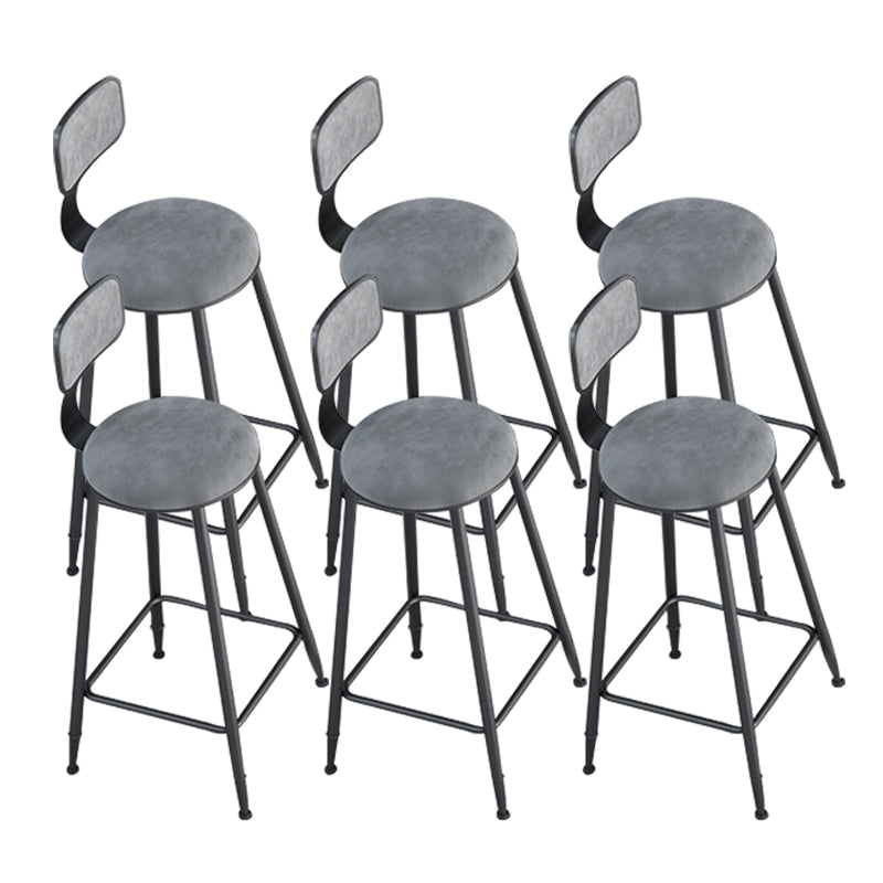 Metal Barstools Glam Armless Bar Stools with Black Metal Base