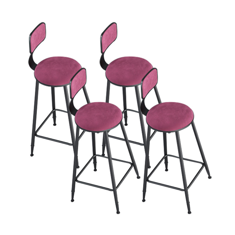 Metal Barstools Glam Armless Bar Stools with Black Metal Base