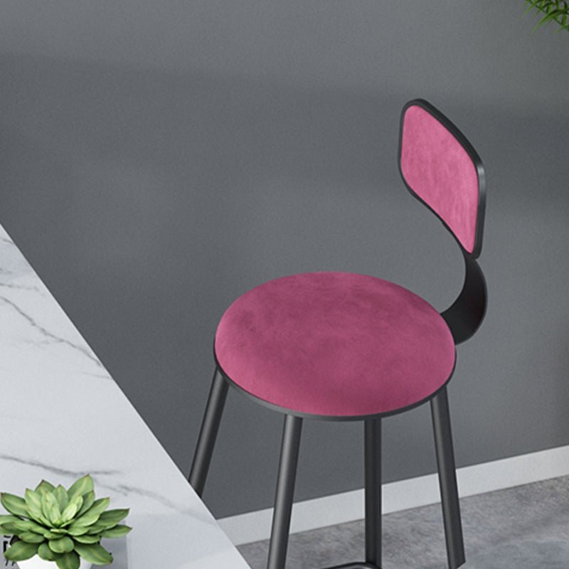 Metal Barstools Glam Armless Bar Stools with Black Metal Base