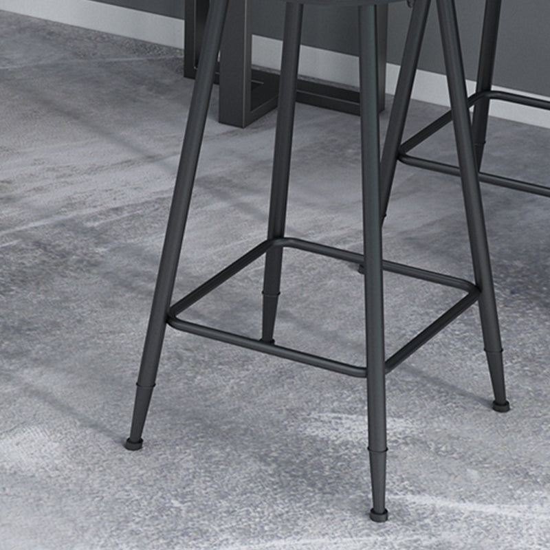 Metal Barstools Glam Armless Bar Stools with Black Metal Base