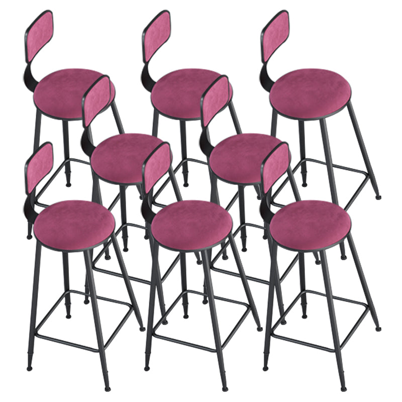 Metal Barstools Glam Armless Bar Stools with Black Metal Base