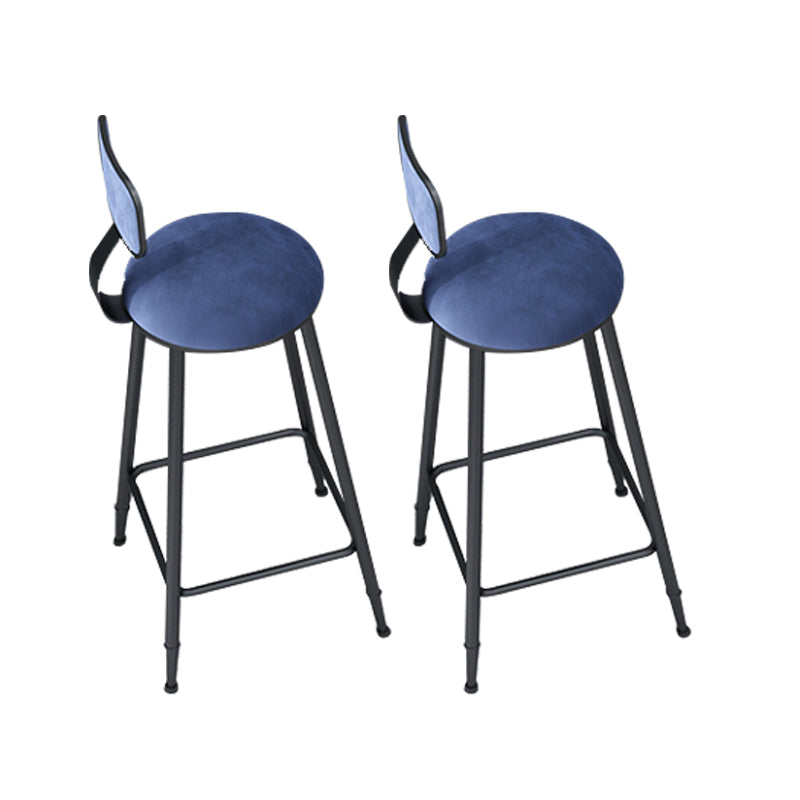 Metal Barstools Glam Armless Bar Stools with Black Metal Base