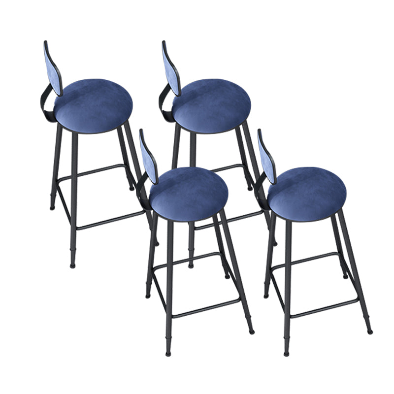 Metal Barstools Glam Armless Bar Stools with Black Metal Base