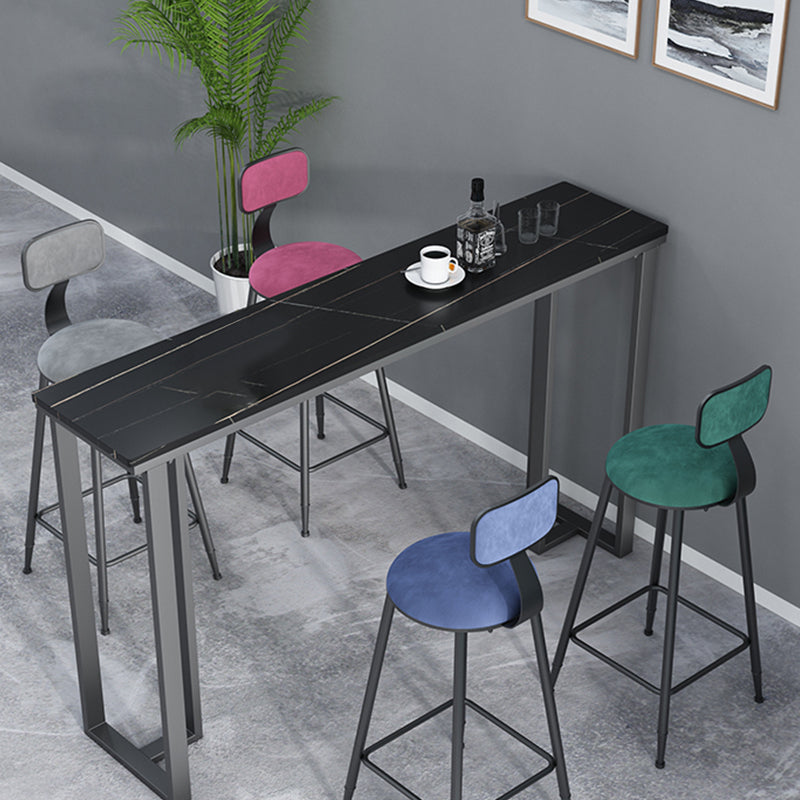 Metal Barstools Glam Armless Bar Stools with Black Metal Base