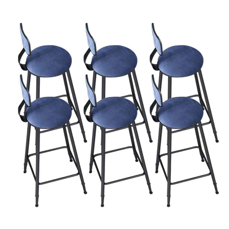Metal Barstools Glam Armless Bar Stools with Black Metal Base
