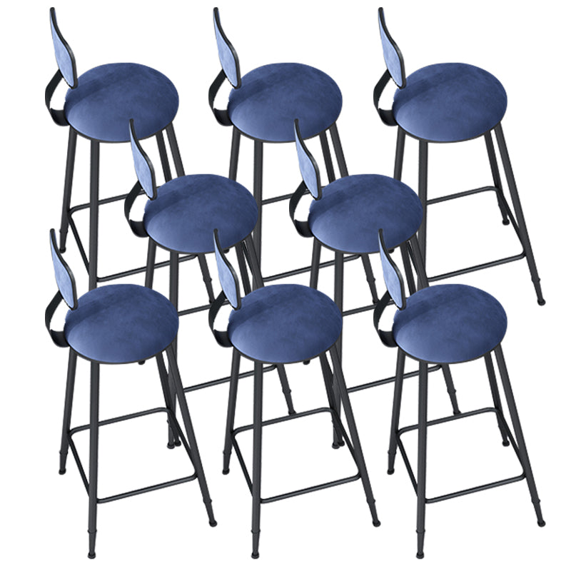 Metal Barstools Glam Armless Bar Stools with Black Metal Base