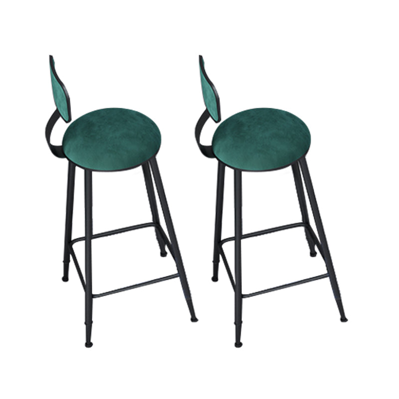 Metal Barstools Glam Armless Bar Stools with Black Metal Base