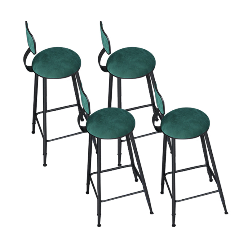 Metal Barstools Glam Armless Bar Stools with Black Metal Base