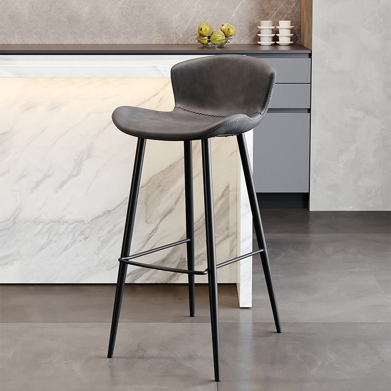 Black Metal Base Bar and Counter Stool Industrial Style Indoor Stool for Patio Use