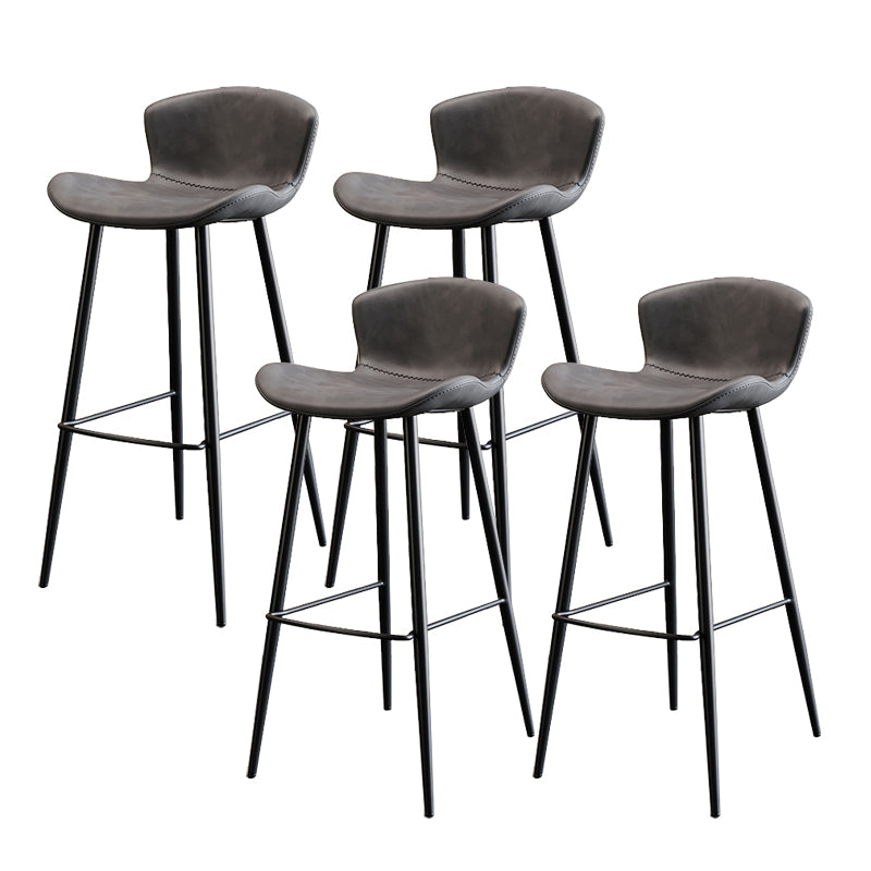 Black Metal Base Bar and Counter Stool Industrial Style Indoor Stool for Patio Use