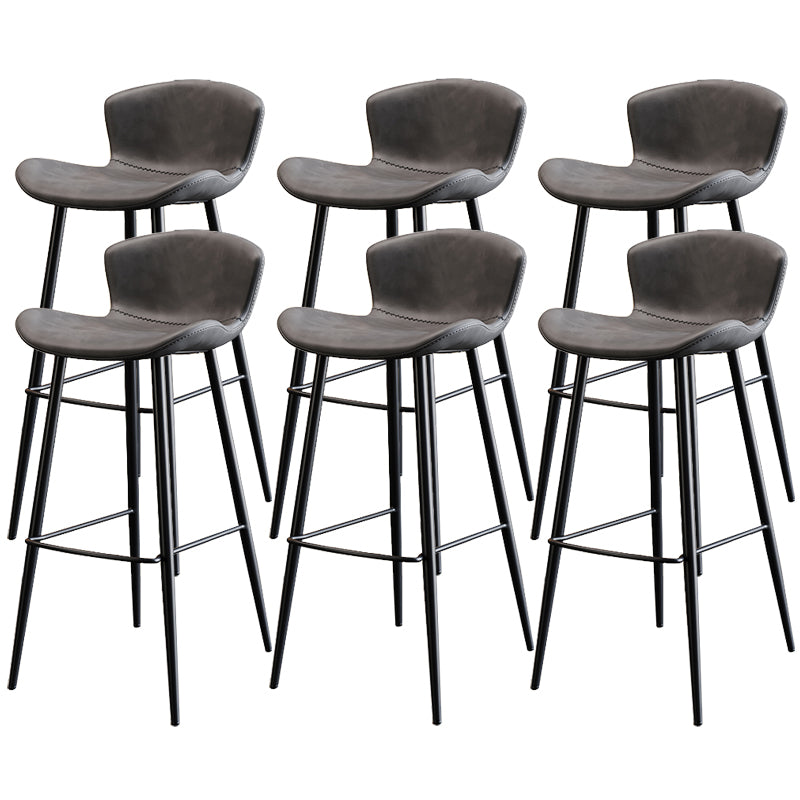Black Metal Base Bar and Counter Stool Industrial Style Indoor Stool for Patio Use