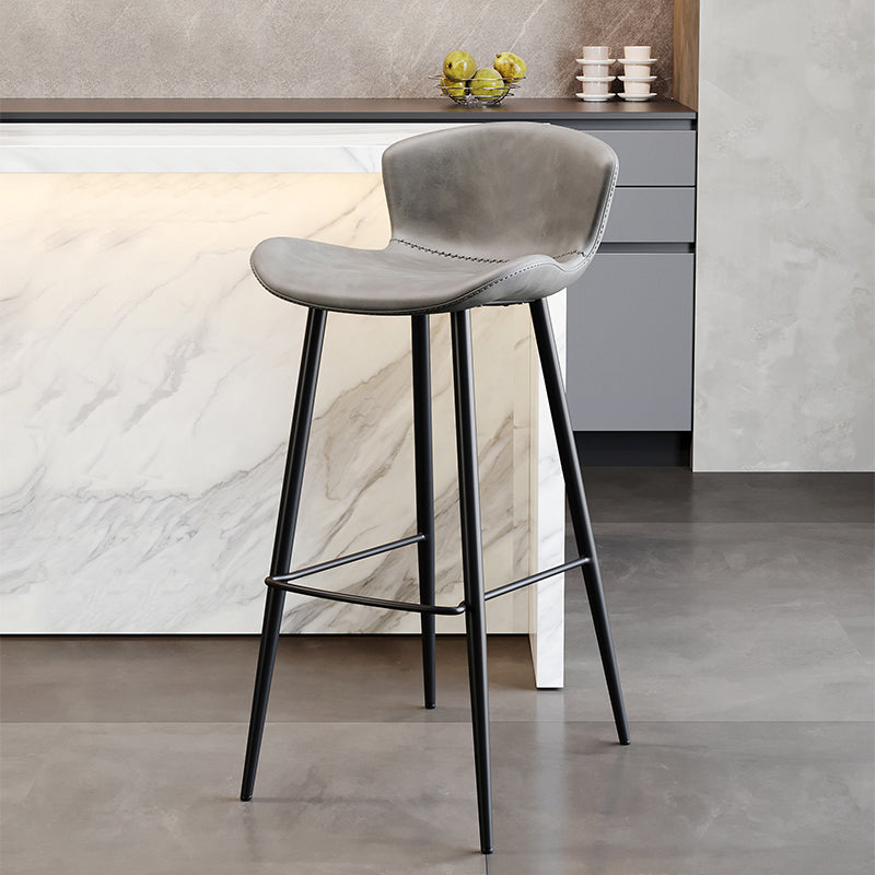 Black Metal Base Bar and Counter Stool Industrial Style Indoor Stool for Patio Use