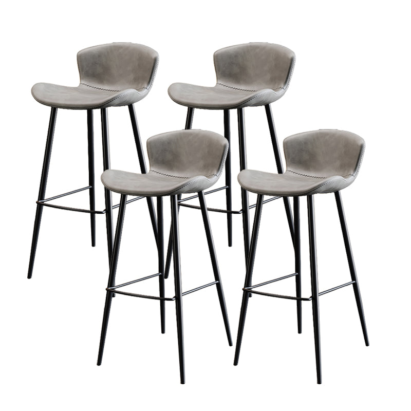 Black Metal Base Bar and Counter Stool Industrial Style Indoor Stool for Patio Use