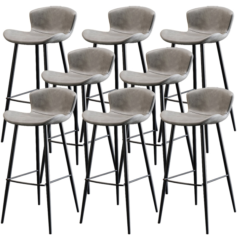 Black Metal Base Bar and Counter Stool Industrial Style Indoor Stool for Patio Use