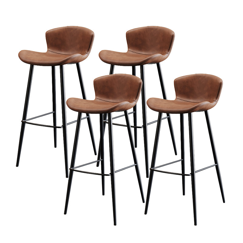 Black Metal Base Bar and Counter Stool Industrial Style Indoor Stool for Patio Use