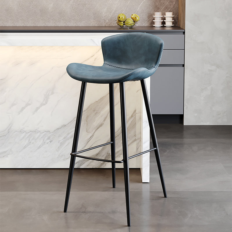 Black Metal Base Bar and Counter Stool Industrial Style Indoor Stool for Patio Use