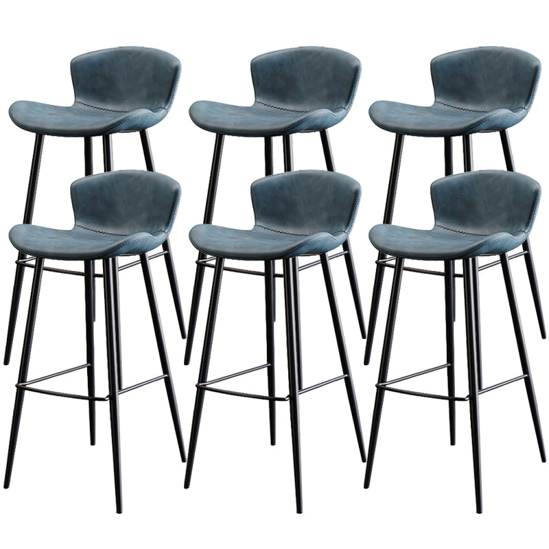 Black Metal Base Bar and Counter Stool Industrial Style Indoor Stool for Patio Use