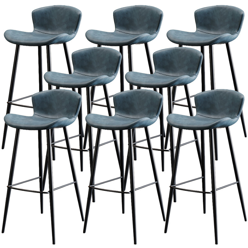 Black Metal Base Bar and Counter Stool Industrial Style Indoor Stool for Patio Use