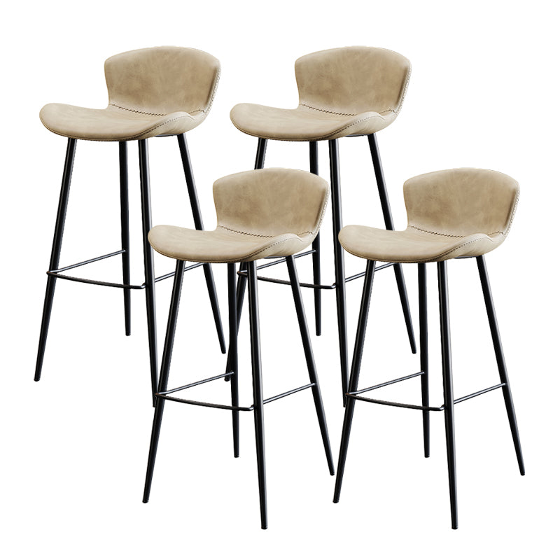 Black Metal Base Bar and Counter Stool Industrial Style Indoor Stool for Patio Use