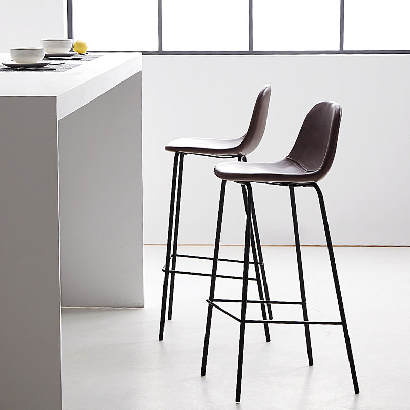 Black Metal Base Bar and Counter Stool Industrial Style Indoor Stool