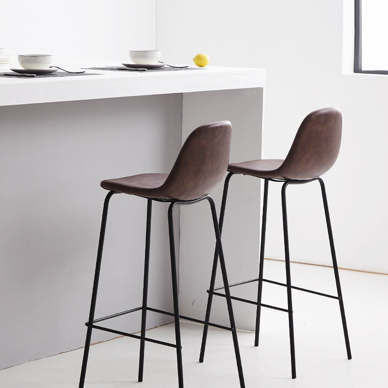 Black Metal Base Bar and Counter Stool Industrial Style Indoor Stool