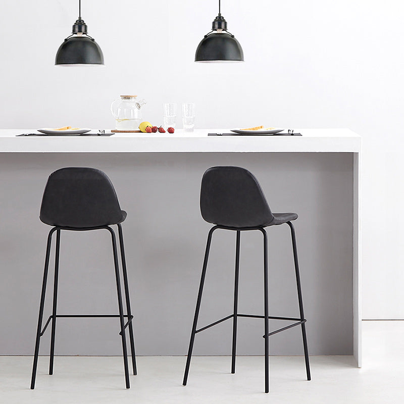 Black Metal Base Bar and Counter Stool Industrial Style Indoor Stool