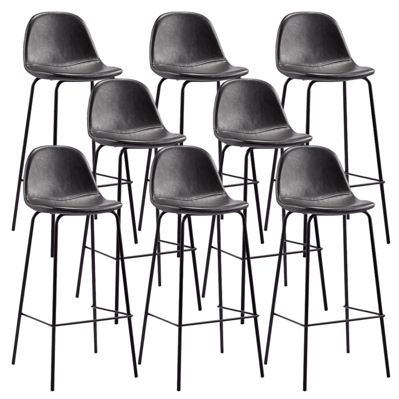 Black Metal Base Bar and Counter Stool Industrial Style Indoor Stool
