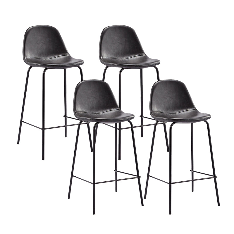 Black Metal Base Bar and Counter Stool Industrial Style Indoor Stool