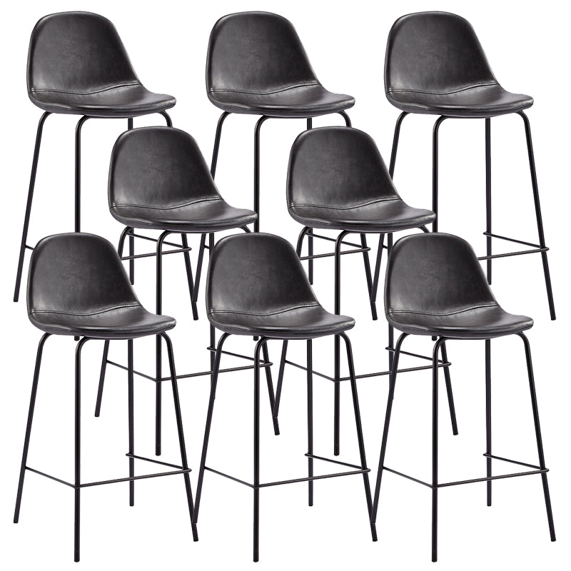 Black Metal Base Bar and Counter Stool Industrial Style Indoor Stool