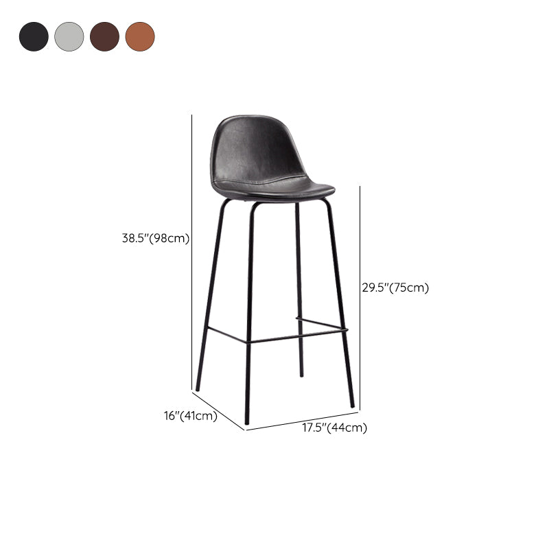 Black Metal Base Bar and Counter Stool Industrial Style Indoor Stool