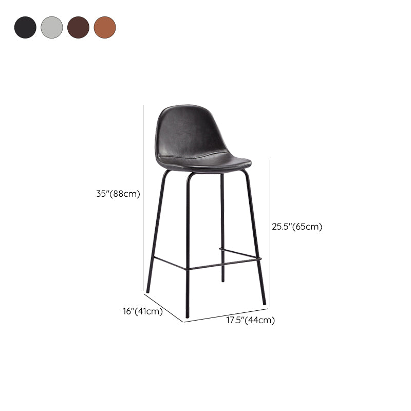 Black Metal Base Bar and Counter Stool Industrial Style Indoor Stool