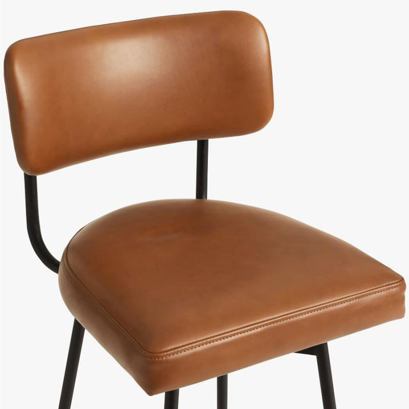 Low Back Dining Stools Upholstered Bar Stools with Metal Base