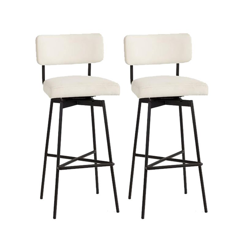 Low Back Dining Stools Upholstered Bar Stools with Metal Base